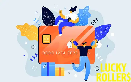 LuckyRollers Online Casino deposit page with Visa and Mastercard payment options