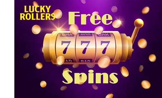 Online Casino LuckyRollers free spins banner promoting real money winnings