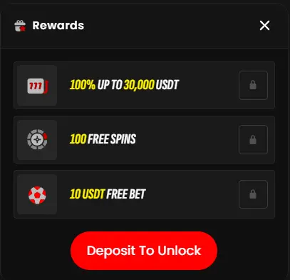 Lucky Rollers promotions page showing welcome, free spins and free bet bonuses