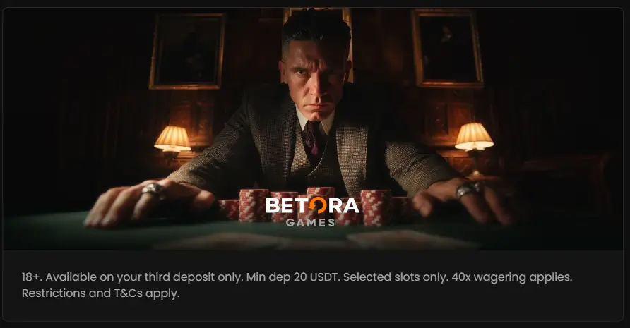Casino LuckyRollers third deposit bonus promotion showing 100% up to 5,000 USDT and promo code ROLLER3